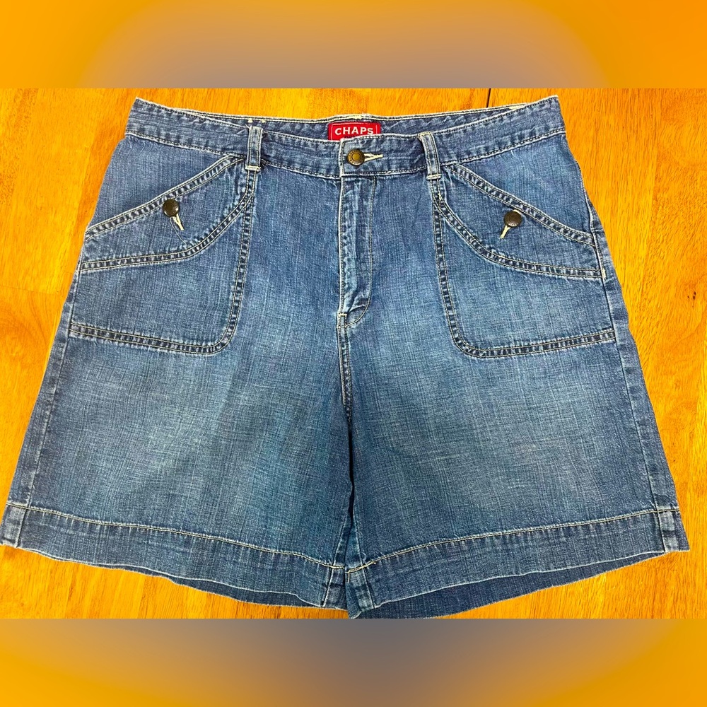 Vintage Chaps Blue Jean Shorts Classic Summer Style